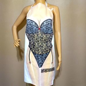 Attitude Aprons by LA Imprints, adjustable sizing tie, poly cotton APRON, sz OS